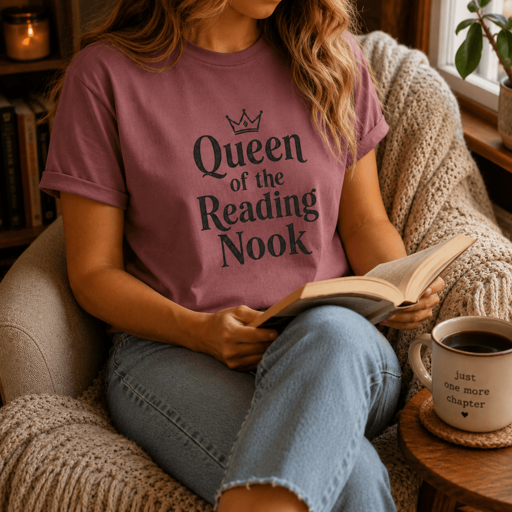 Queen of the Reading Nook Graphic Tee - T - SHIRT - TheSpinedLife