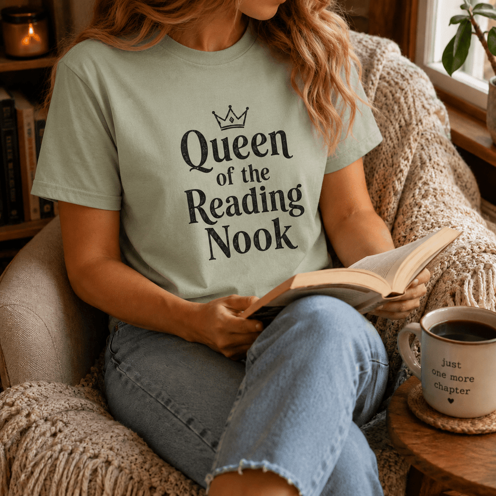 Queen of the Reading Nook Graphic Tee - T - SHIRT - TheSpinedLife