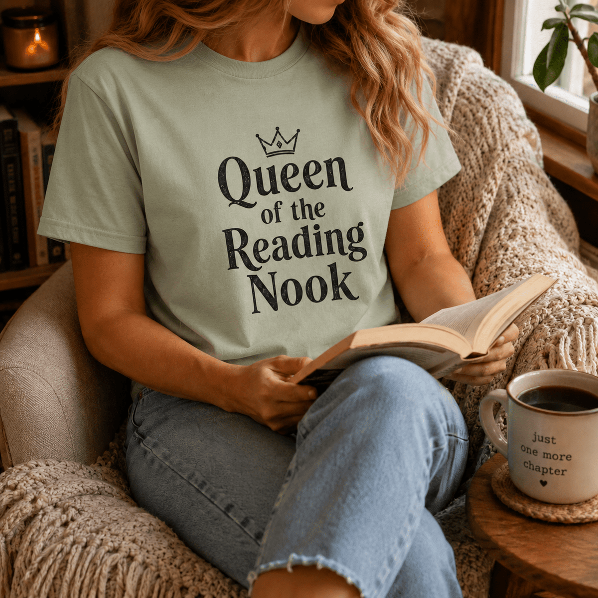 Queen of the Reading Nook Graphic Tee - T - SHIRT - TheSpinedLife