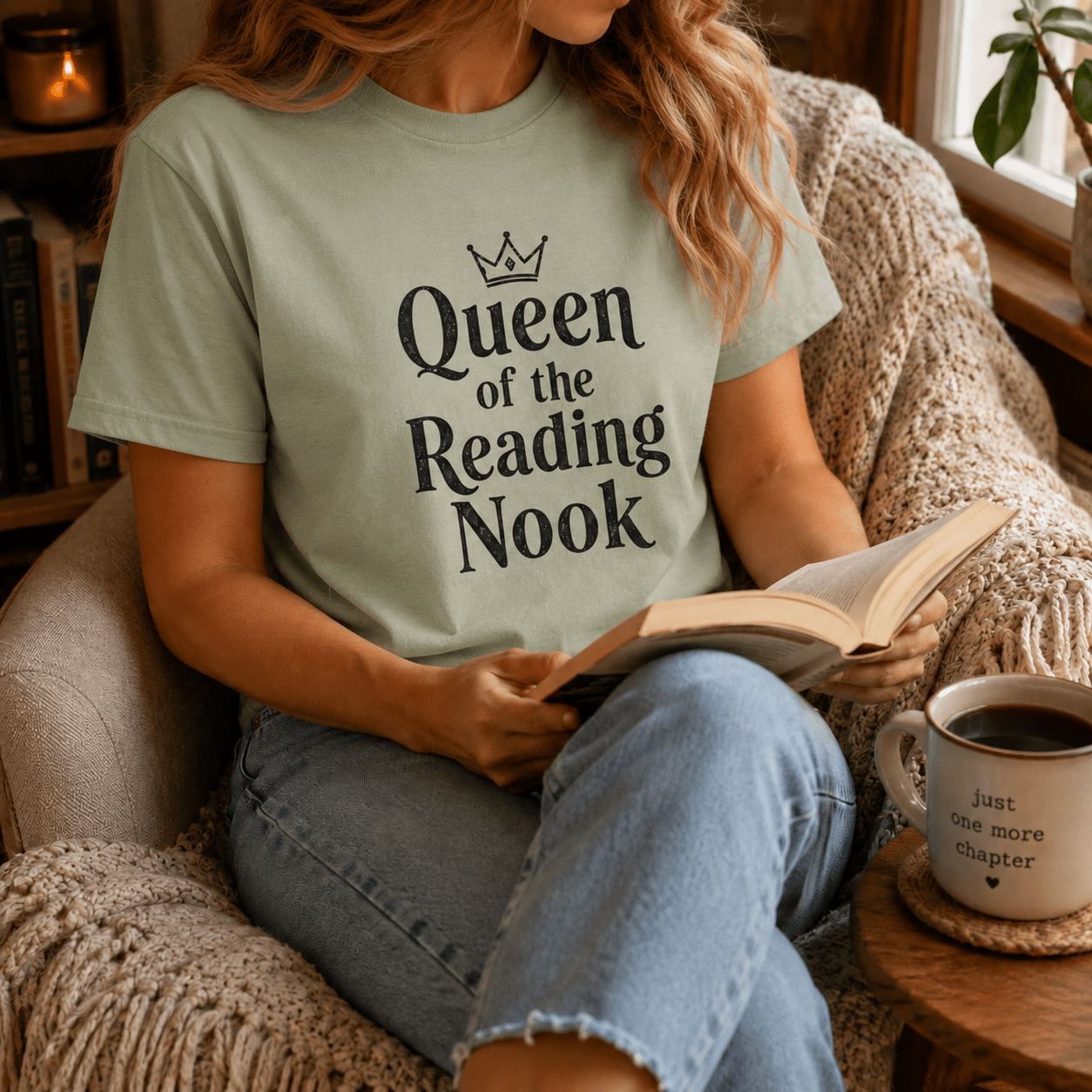 Queen of the Reading Nook Graphic Tee - T - SHIRT - TheSpinedLife