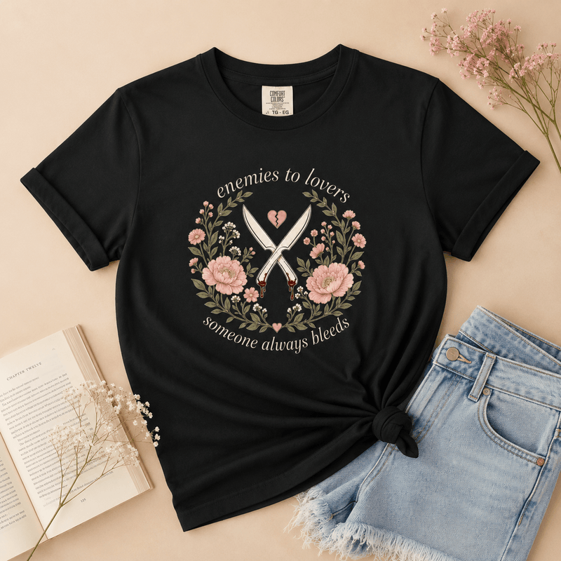 Enemies to Lovers Someone Always Bleeds Graphic Tee - T - SHIRT - TheSpinedLife