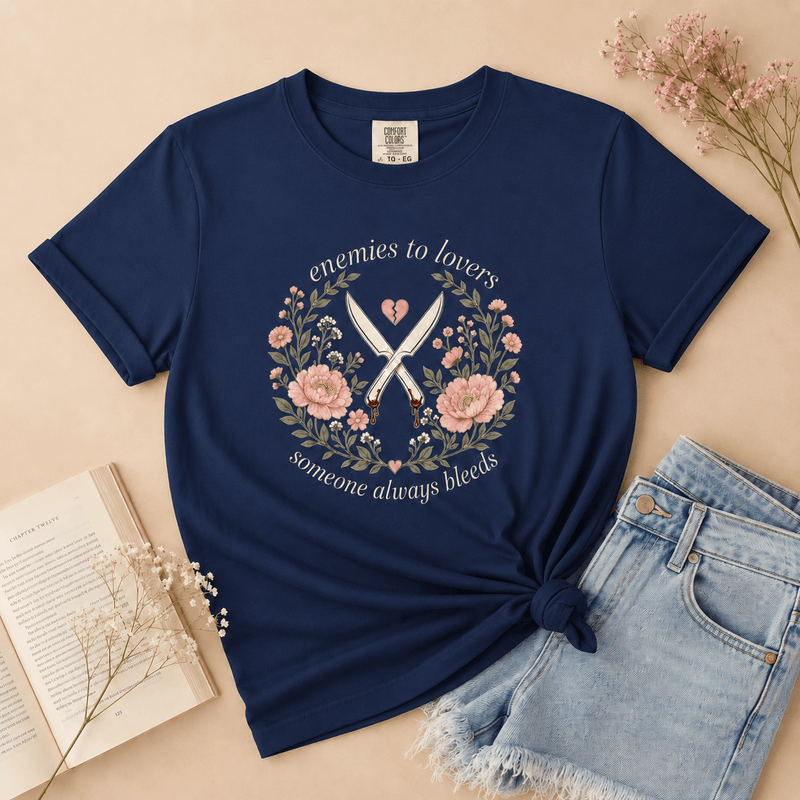 Enemies to Lovers Someone Always Bleeds Graphic Tee - T - SHIRT - TheSpinedLife