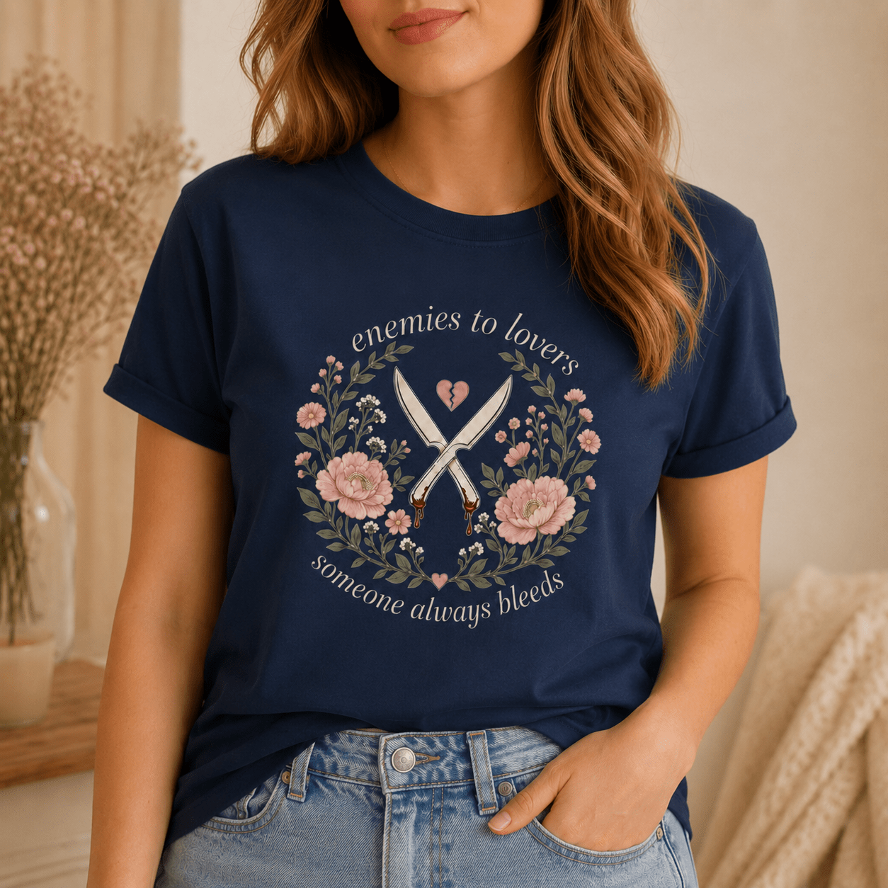 Enemies to Lovers Someone Always Bleeds Graphic Tee - T - SHIRT - TheSpinedLife
