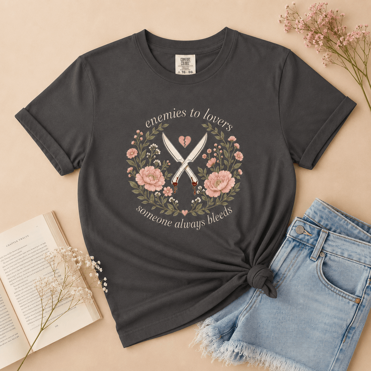 Enemies to Lovers Someone Always Bleeds Graphic Tee - T - SHIRT - TheSpinedLife