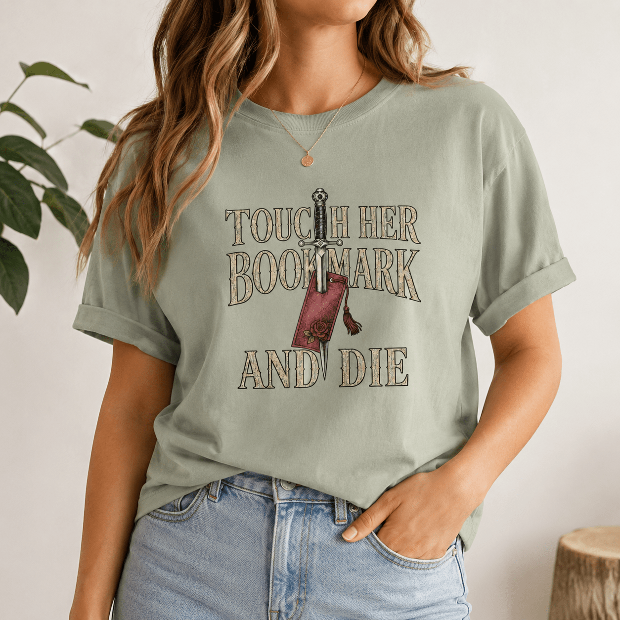 Touch Her Bookmark and Die Graphic Tee - T - SHIRT - TheSpinedLife