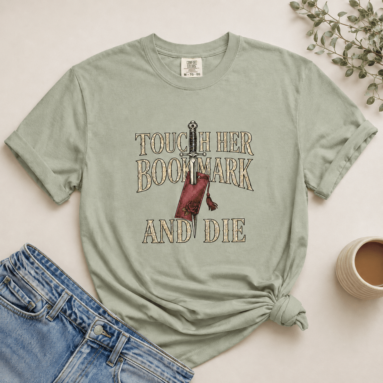 Touch Her Bookmark and Die Graphic Tee - T - SHIRT - TheSpinedLife