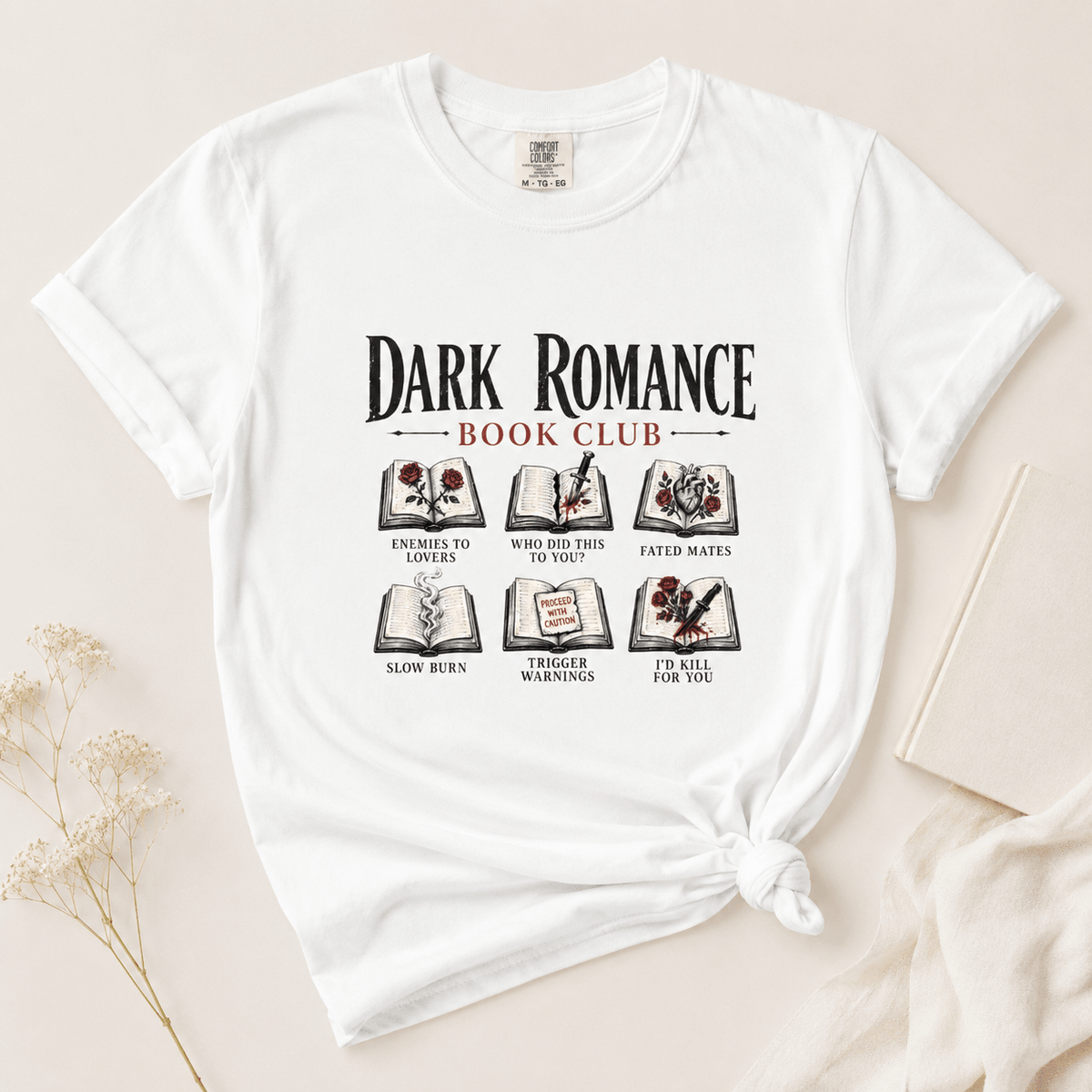 Dark Romance Book Club Graphic Tee - T - SHIRT - TheSpinedLife
