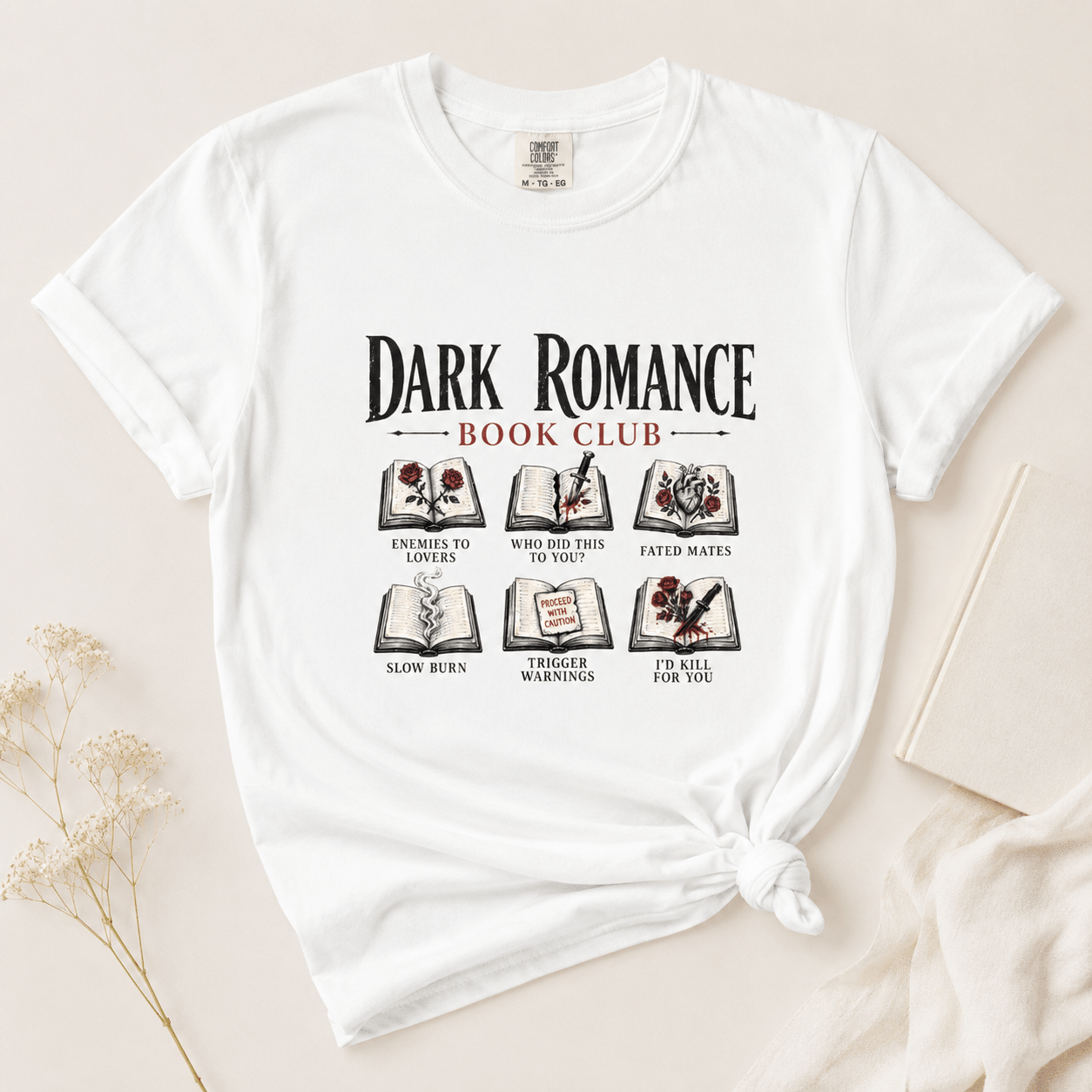 Dark Romance Book Club Graphic Tee - T - SHIRT - TheSpinedLife