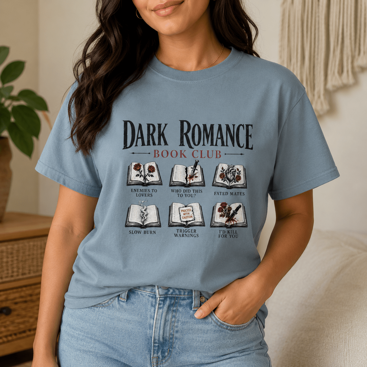 Dark Romance Book Club Graphic Tee - T - SHIRT - TheSpinedLife