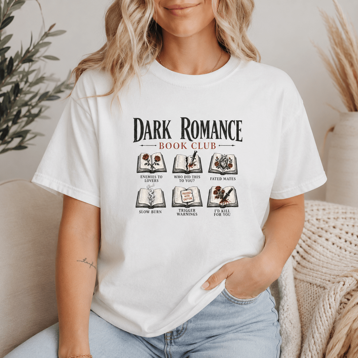 Dark Romance Book Club Graphic Tee - T - SHIRT - TheSpinedLife