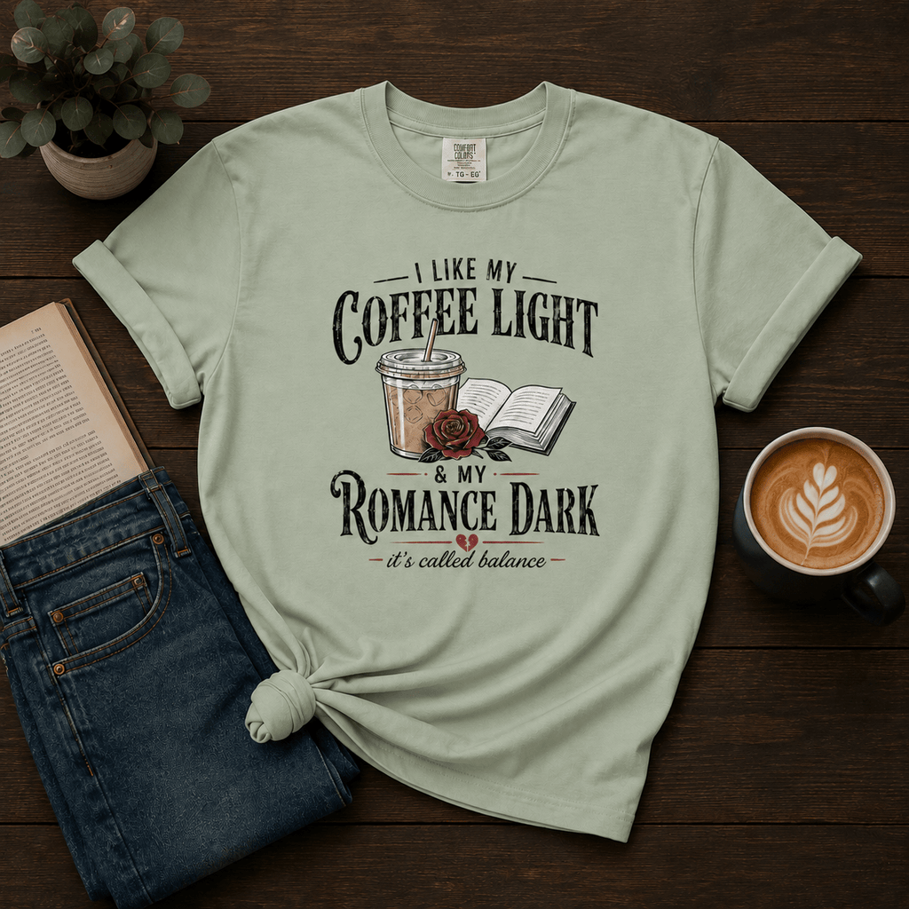 Coffee Light Romance Dark Graphic Tee - T - SHIRT - TheSpinedLife