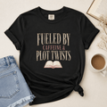 Fueled by Caffeine & Plot Twists Graphic Tee - T - SHIRT - TheSpinedLife