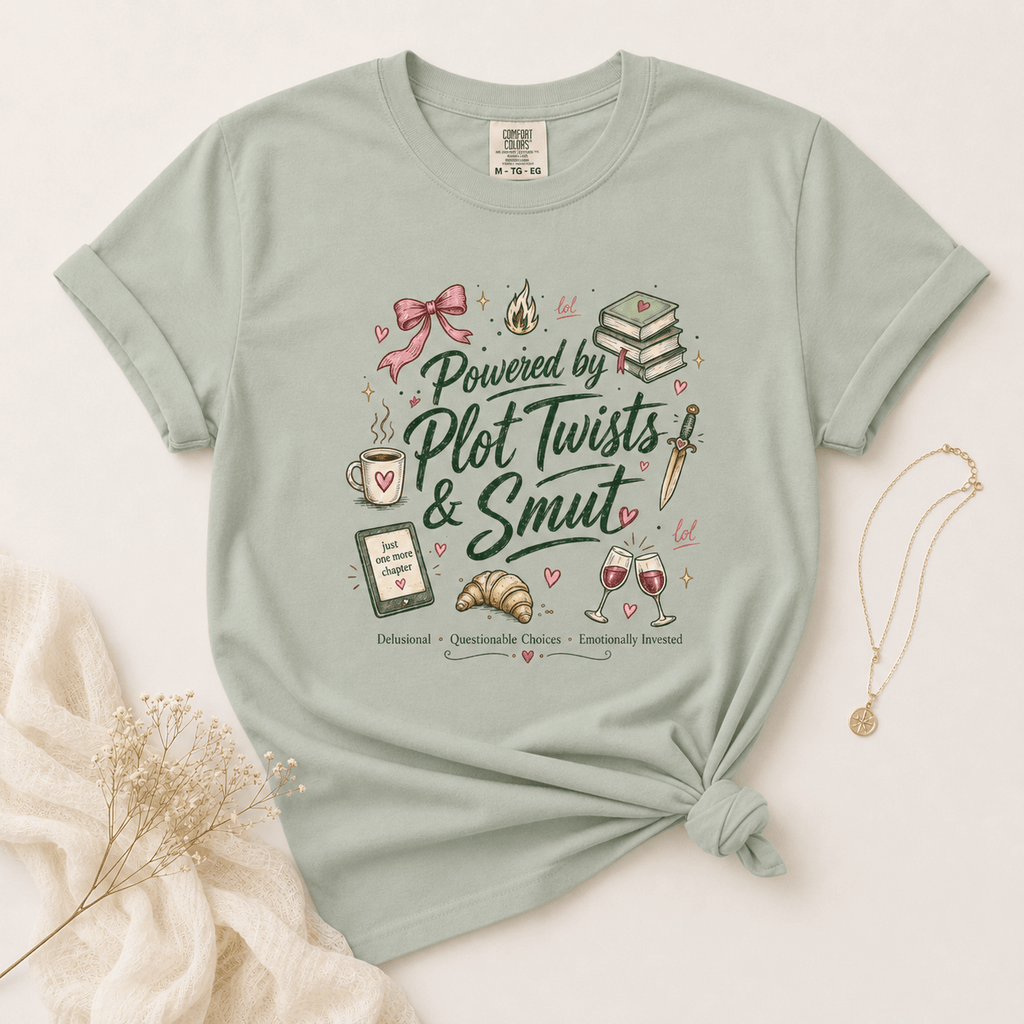 Powered by Plot Twists & Smut Graphic Tee - T - SHIRT - TheSpinedLife