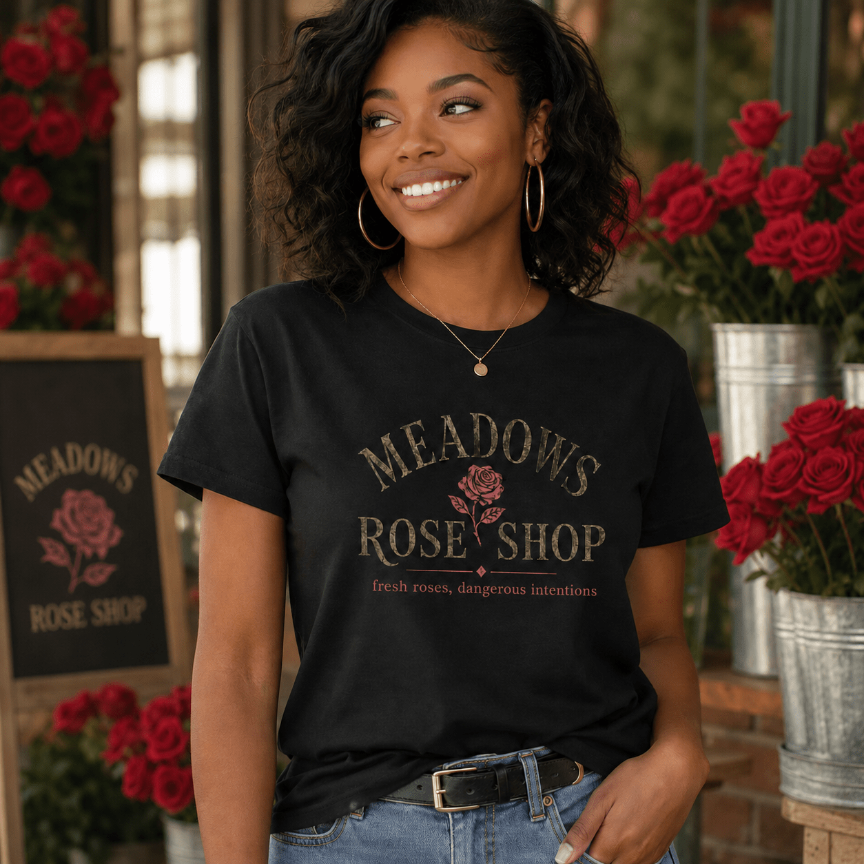 Meadows Rose Shop Graphic Tee - T - SHIRT - TheSpinedLife