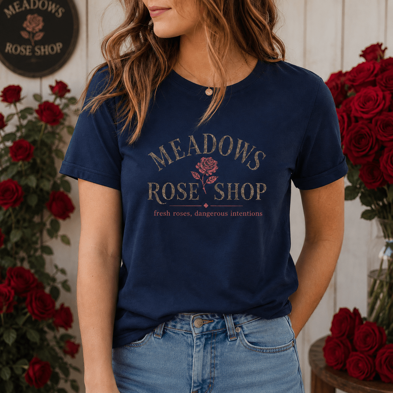 Meadows Rose Shop Graphic Tee - T - SHIRT - TheSpinedLife