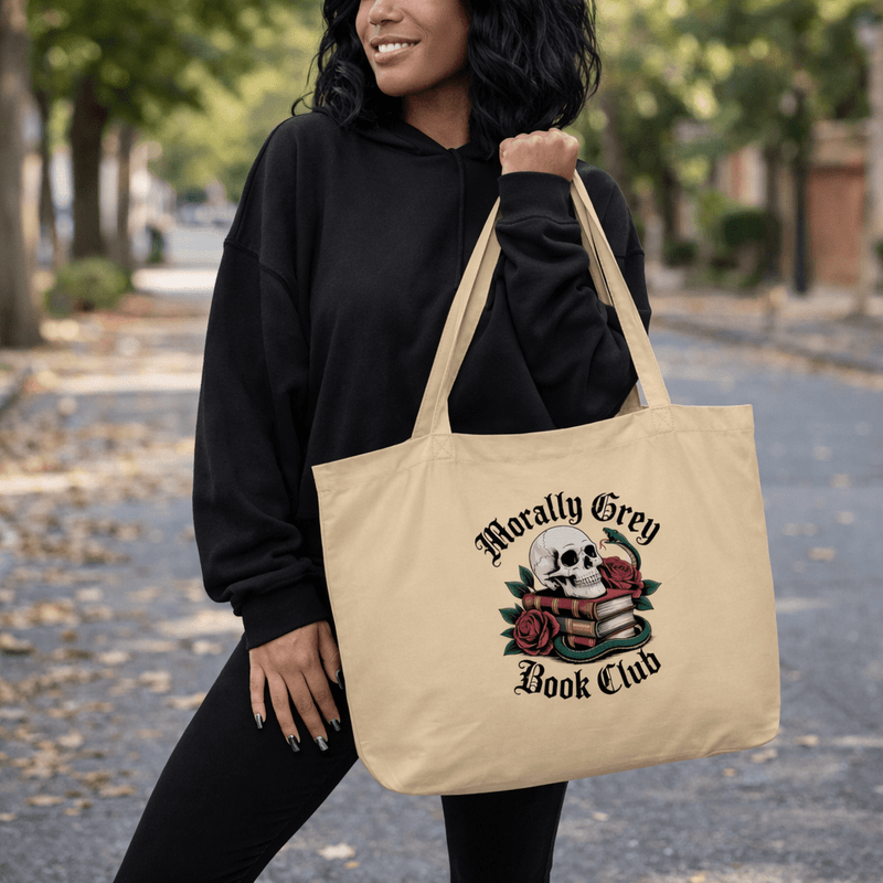 Morally Grey Book Club Large Tote - Tote Bag - TheSpinedLife