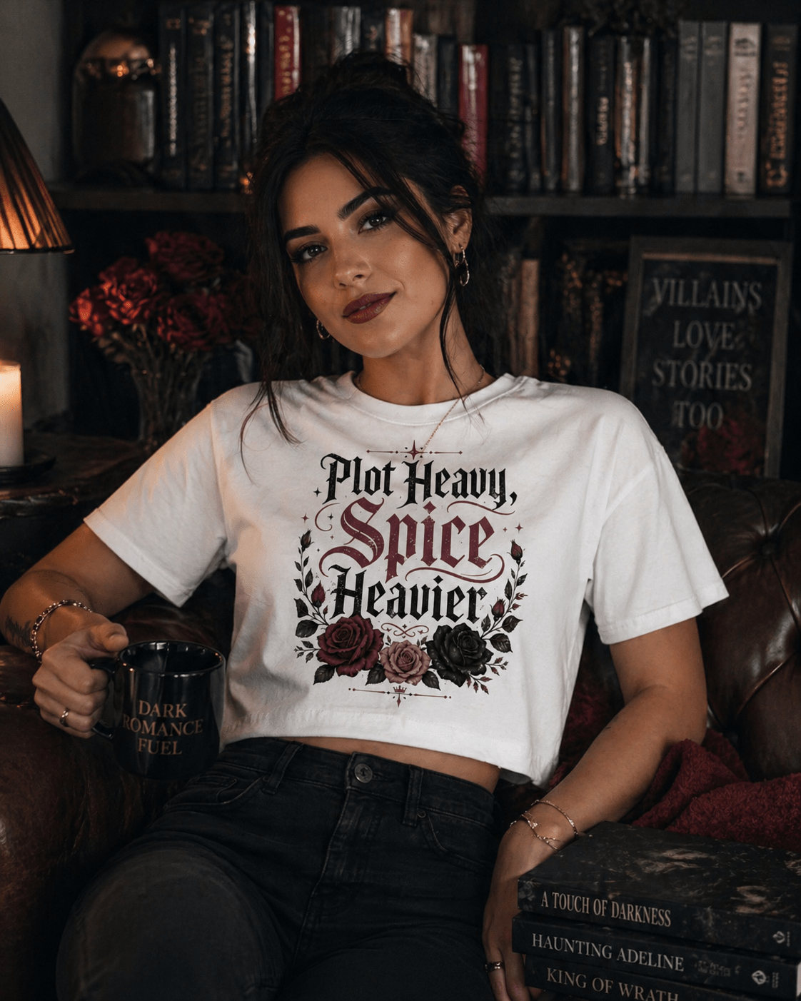 Plot Heavy, Spice Heavier Crop Top - T - SHIRT - TheSpinedLife