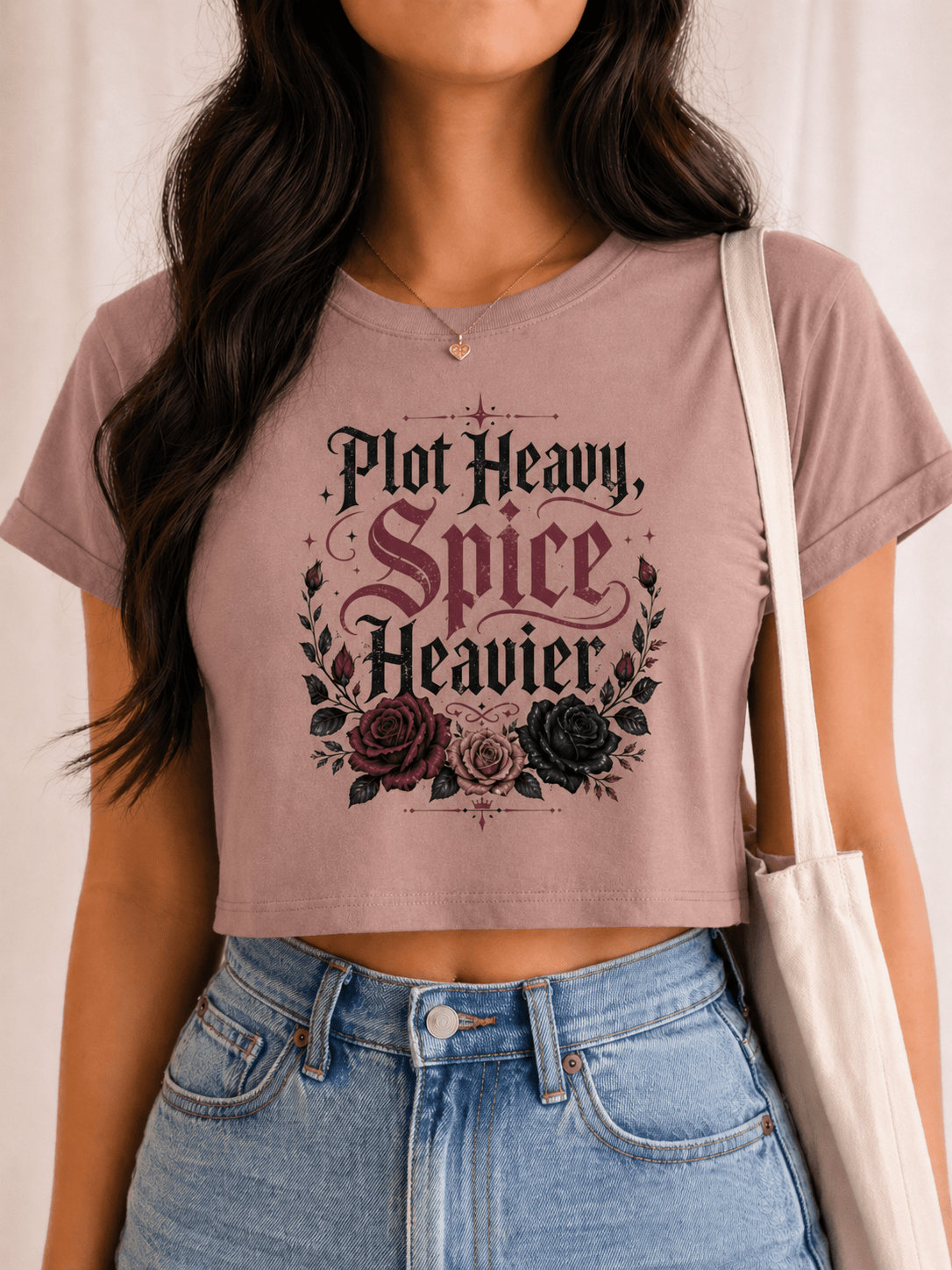 Plot Heavy, Spice Heavier Crop Top - T - SHIRT - TheSpinedLife