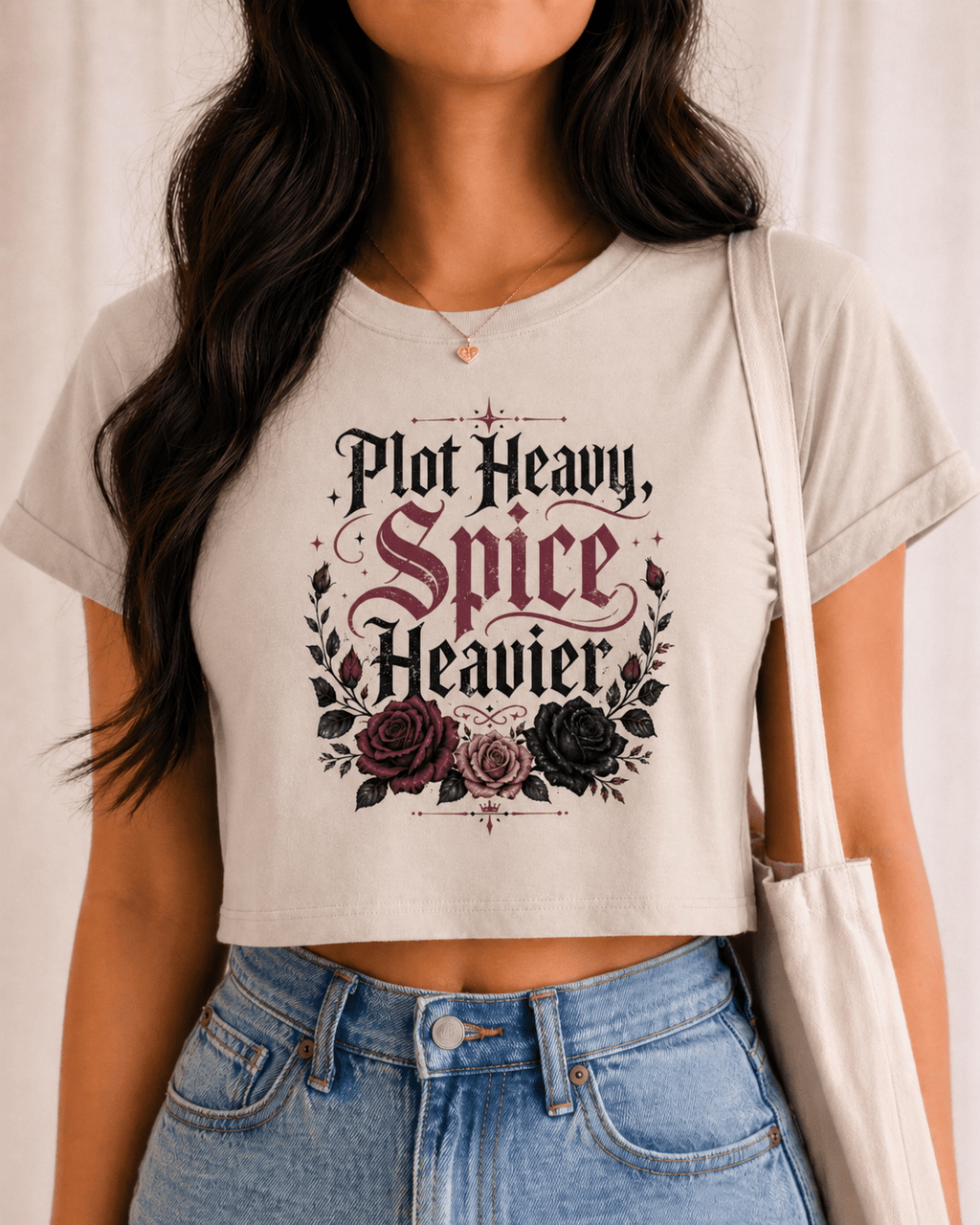 Plot Heavy, Spice Heavier Crop Top - T - SHIRT - TheSpinedLife