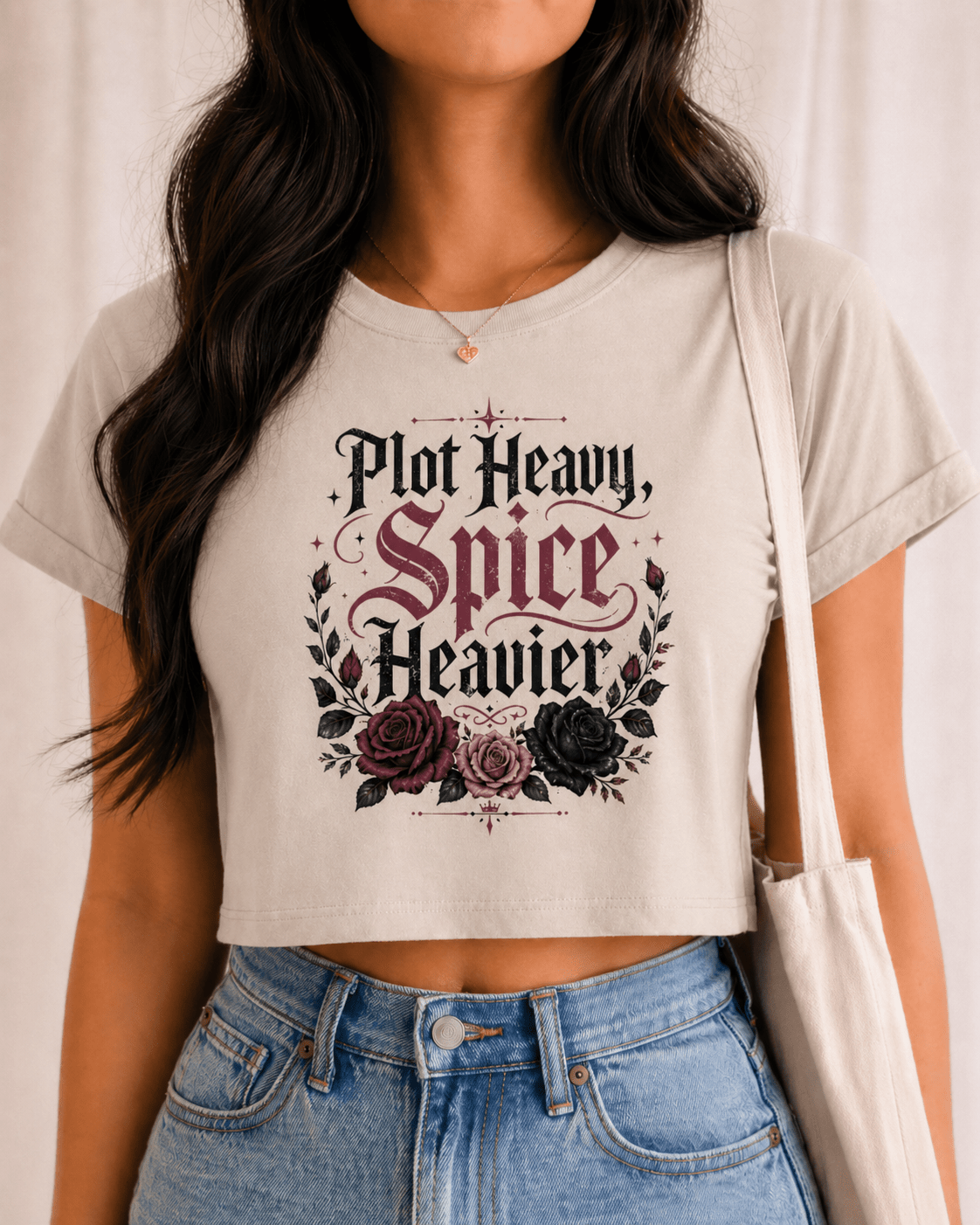 Plot Heavy, Spice Heavier Crop Top - T - SHIRT - TheSpinedLife