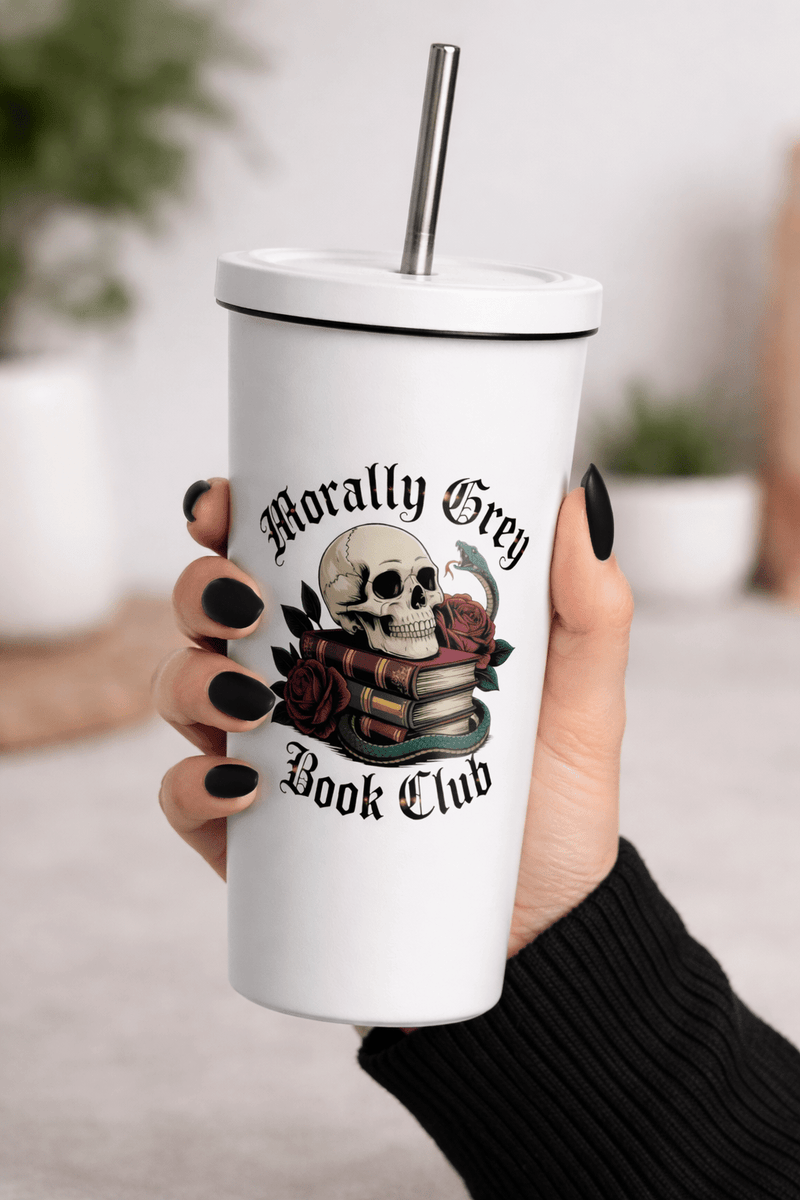 Morally Grey Book Club Tumbler - DRINKWARE - TheSpinedLife