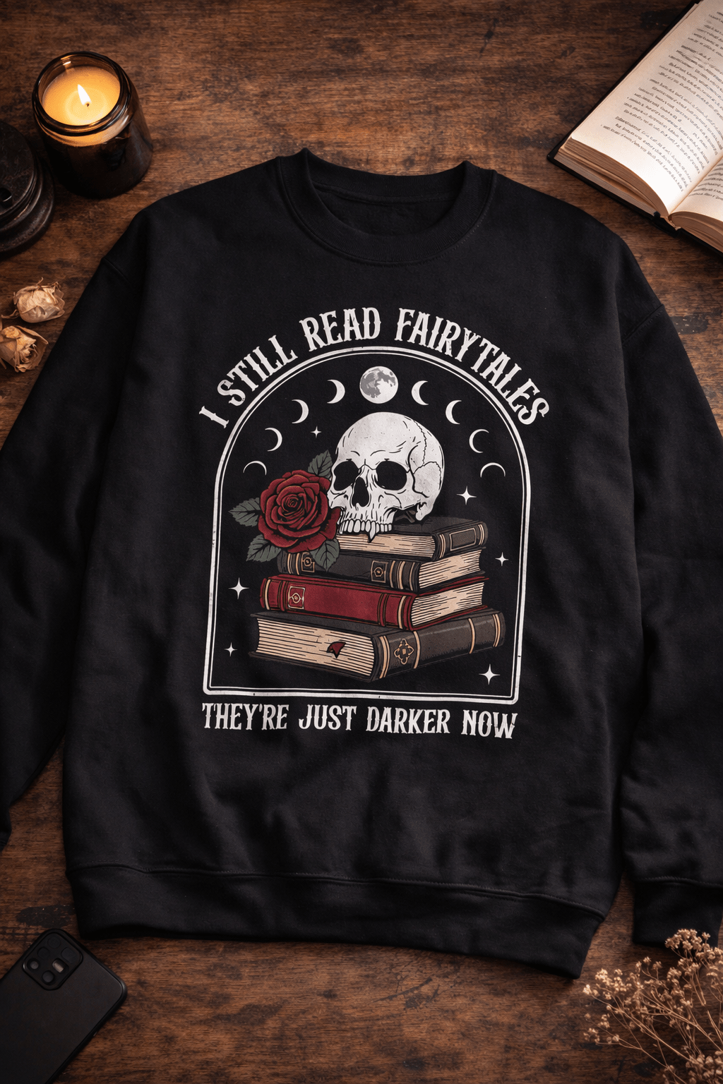 Darker Fairytales | Skeleton Graphic Crewneck - Sweatshirt - TheSpinedLife