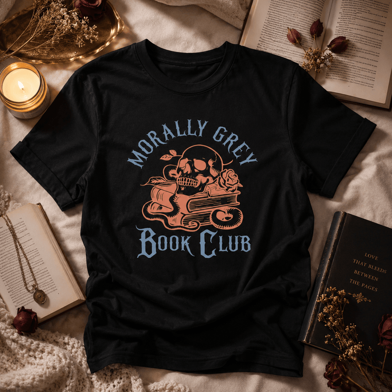 Morally Grey Book Club T-Shirt - T-Shirt - TheSpinedLife