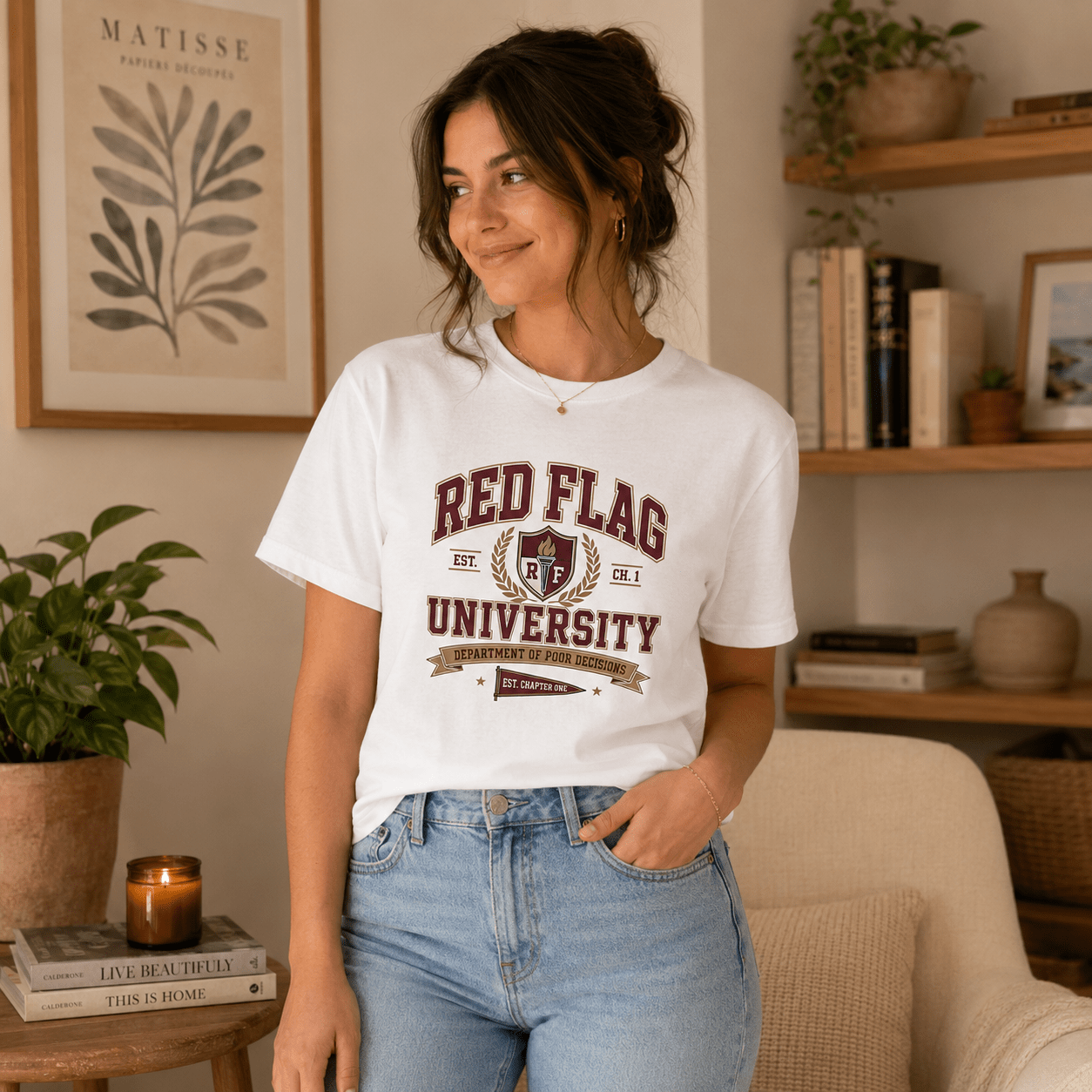 Red Flag University Dark Romance Graphic Tee - T - SHIRT - TheSpinedLife
