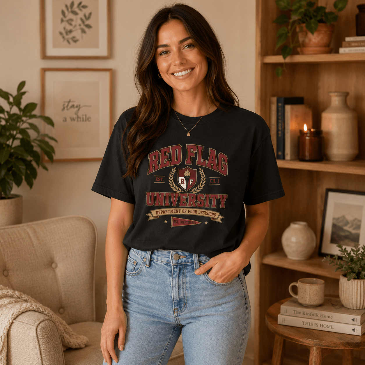 Red Flag University Dark Romance Graphic Tee - T - SHIRT - TheSpinedLife