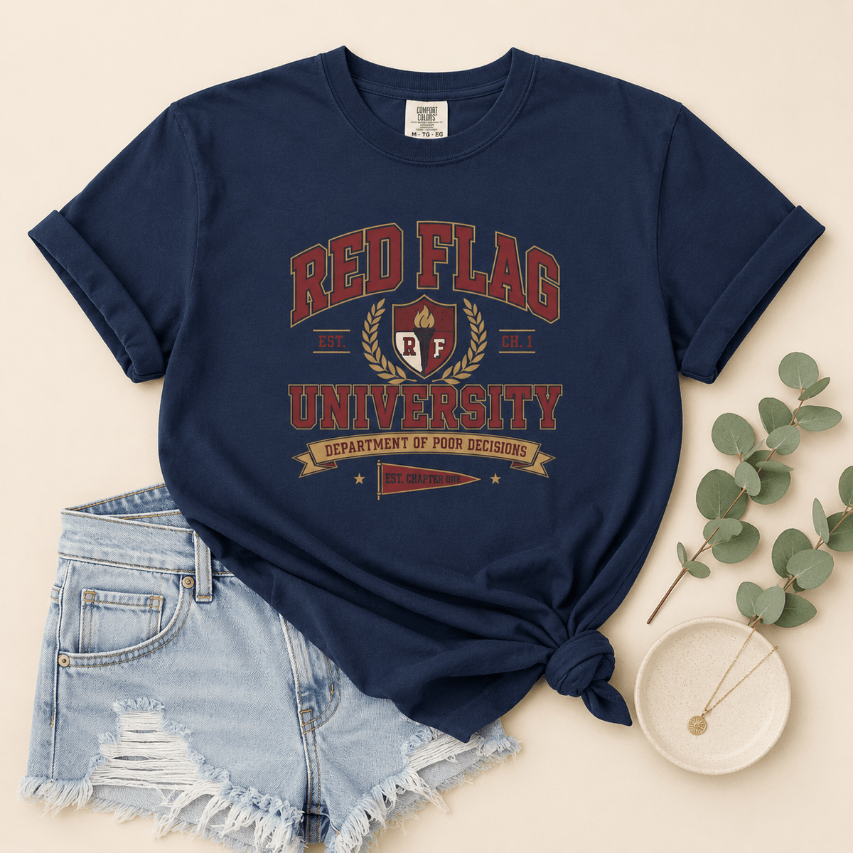 Red Flag University Dark Romance Graphic Tee - T - SHIRT - TheSpinedLife