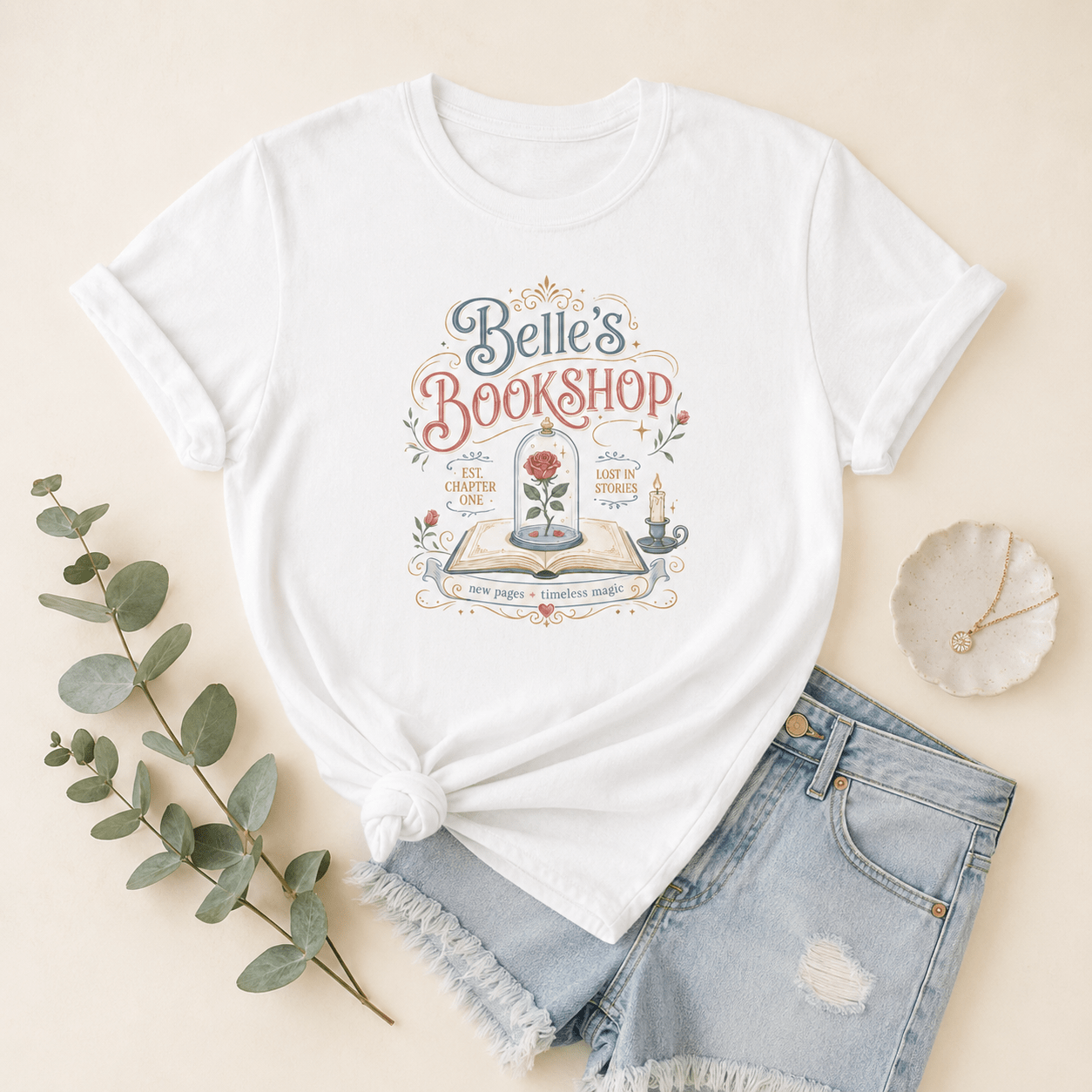 Belle's Bookshop Graphic Tee - T - SHIRT - TheSpinedLife