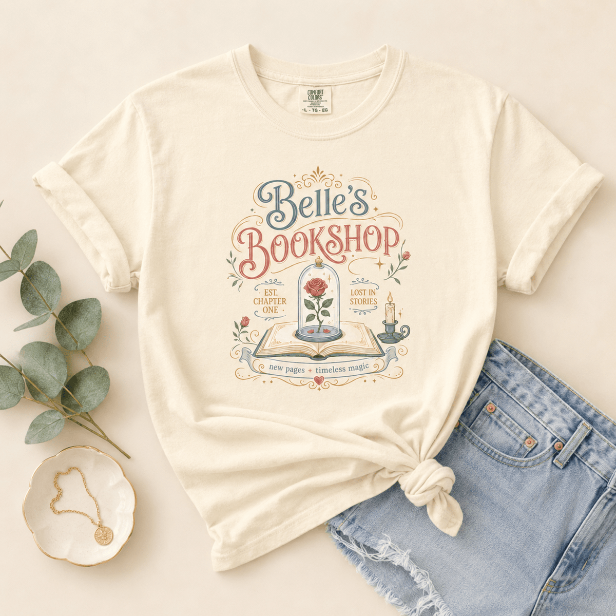 Belle's Bookshop Graphic Tee - T - SHIRT - TheSpinedLife