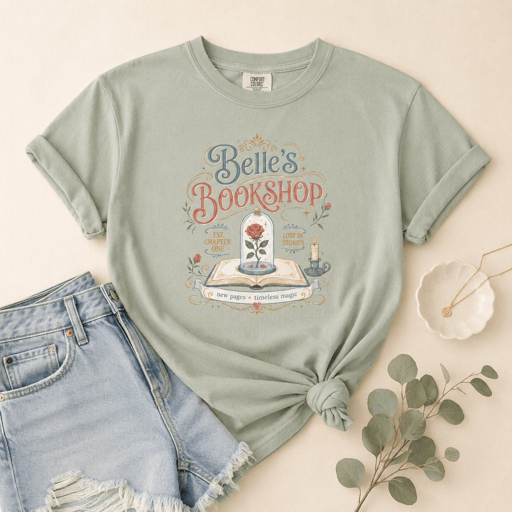 Belle's Bookshop Graphic Tee - T - SHIRT - TheSpinedLife