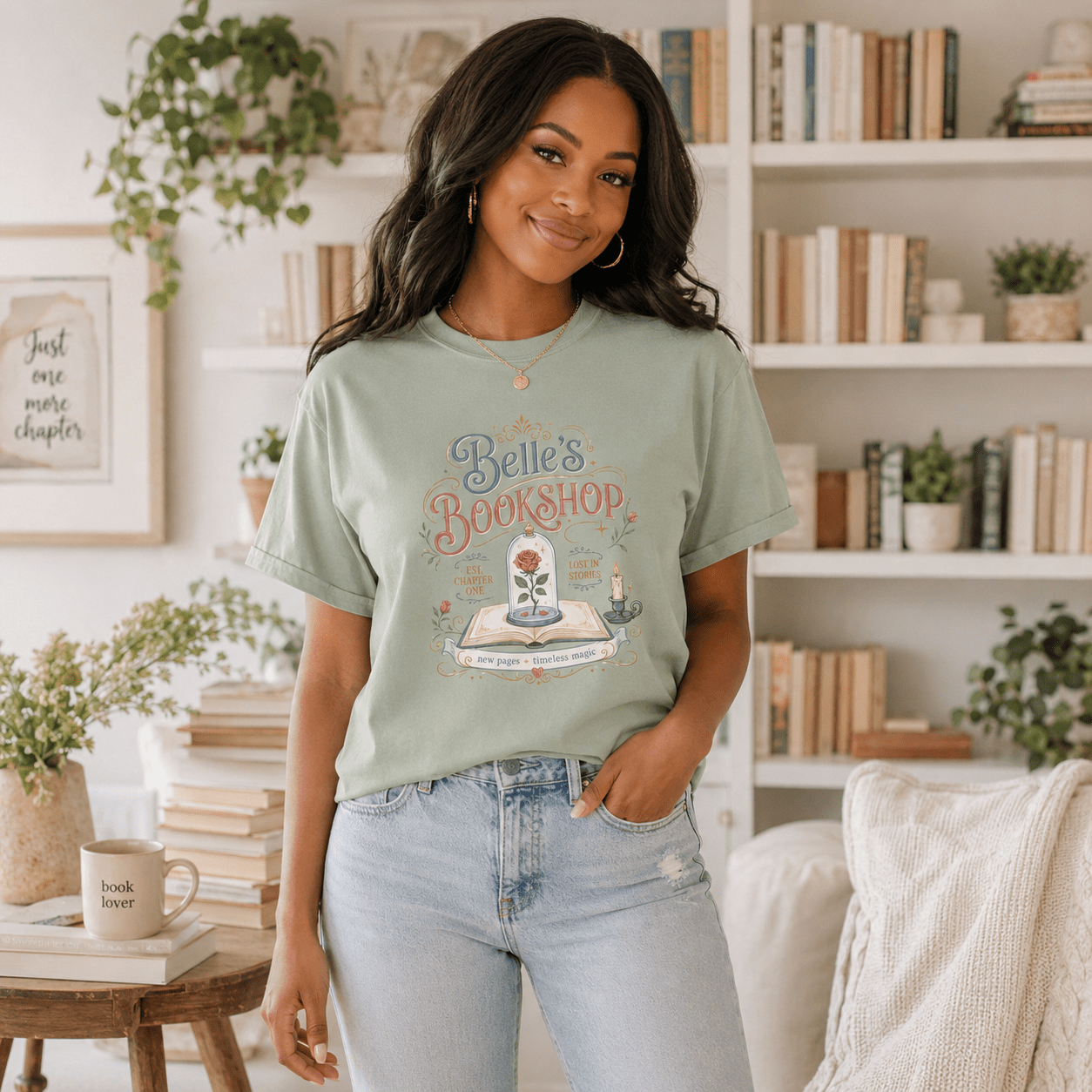 Belle's Bookshop Graphic Tee - T - SHIRT - TheSpinedLife