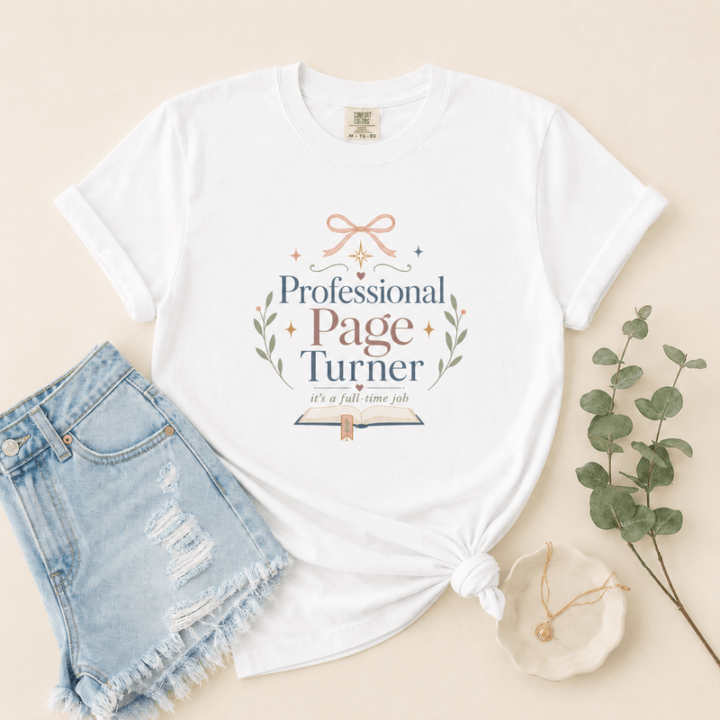 Professional Page Turner Graphic Tee - T - SHIRT - TheSpinedLife