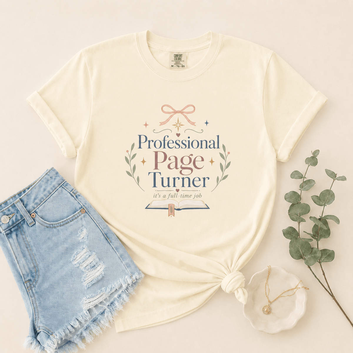 Professional Page Turner Graphic Tee - T - SHIRT - TheSpinedLife