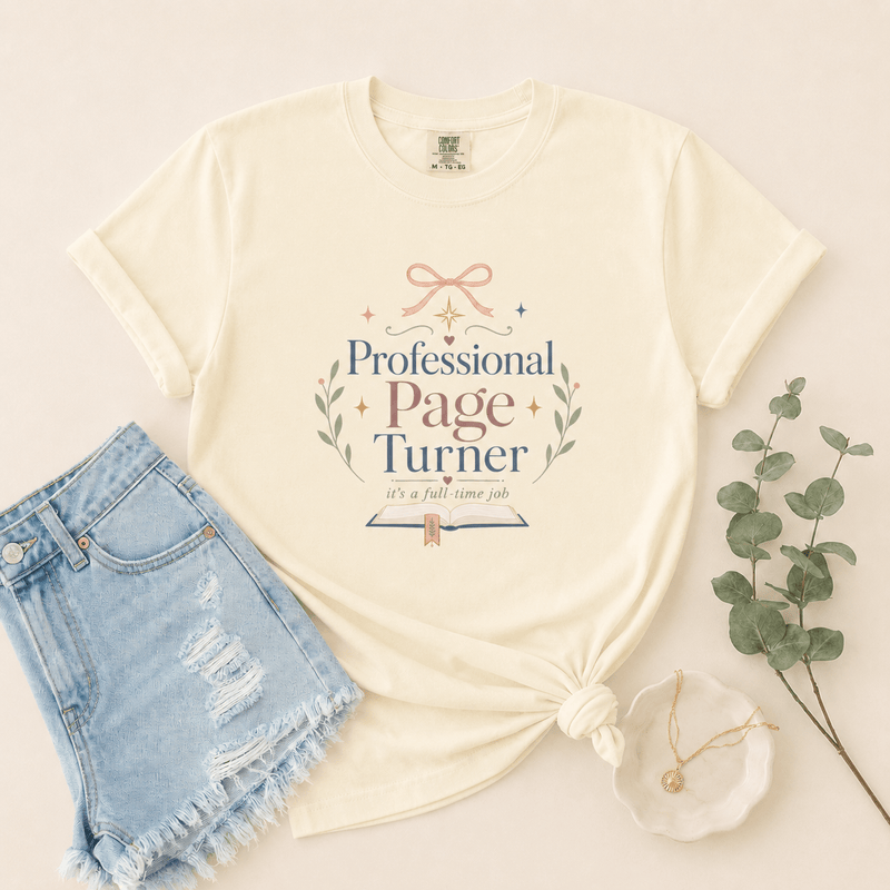Professional Page Turner Graphic Tee - T - SHIRT - TheSpinedLife