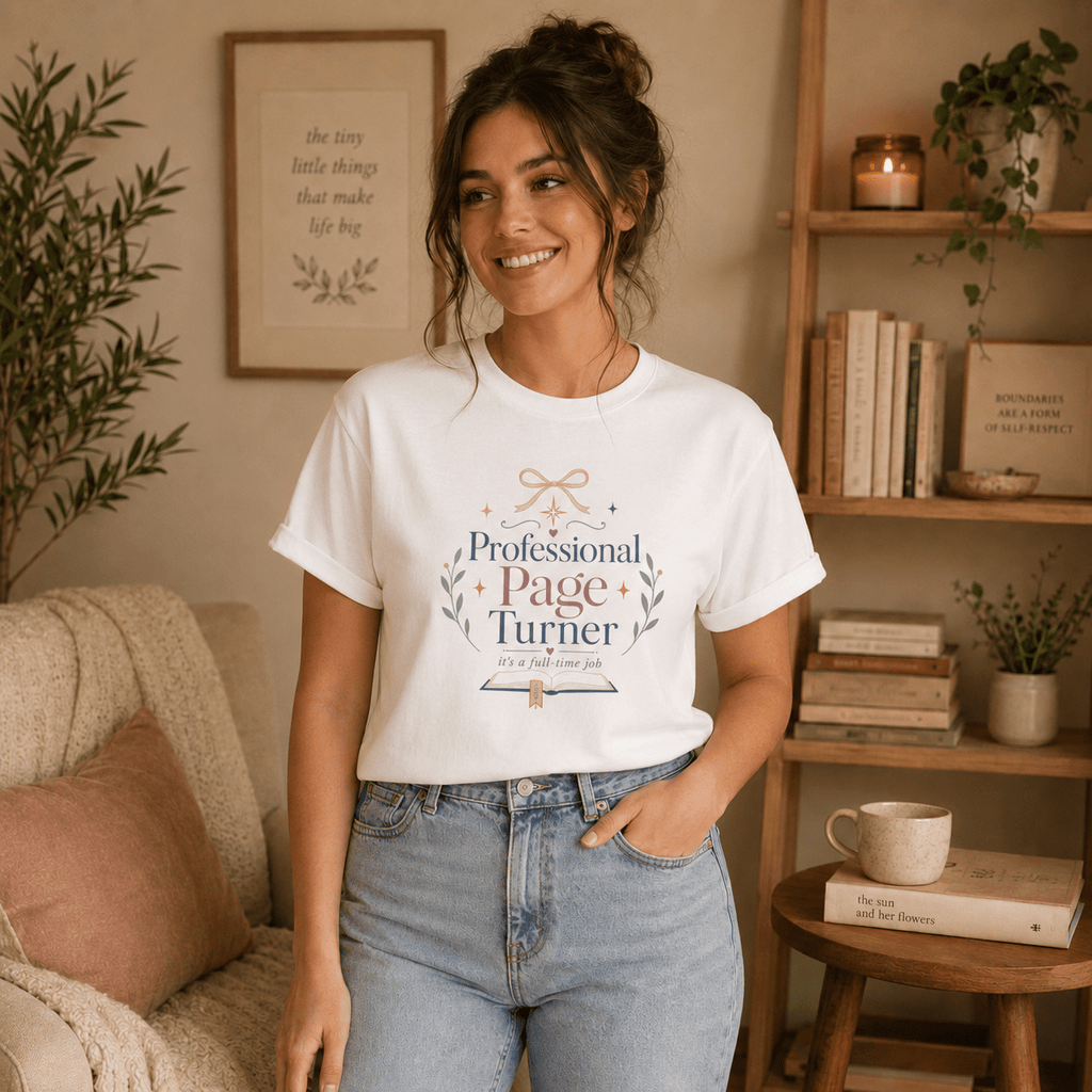 Professional Page Turner Graphic Tee - T - SHIRT - TheSpinedLife