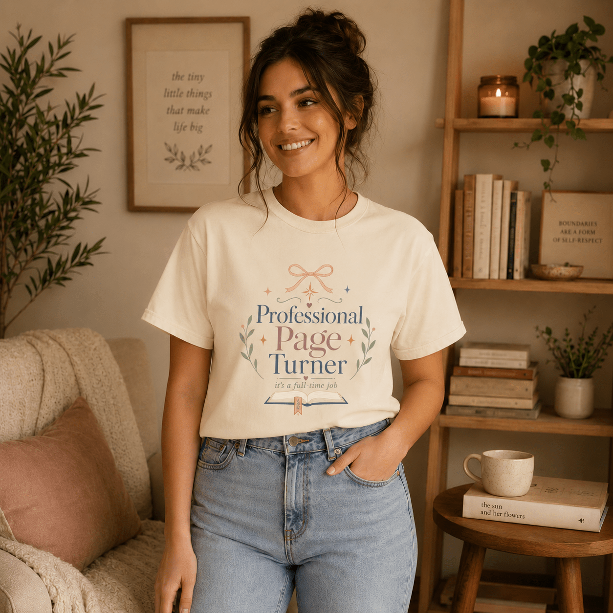 Professional Page Turner Graphic Tee - T - SHIRT - TheSpinedLife