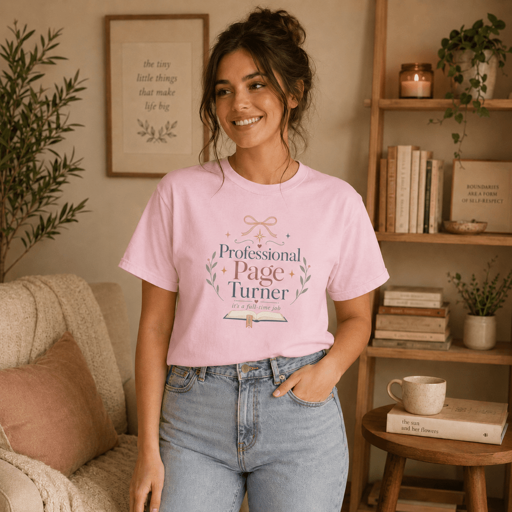 Professional Page Turner Graphic Tee - T - SHIRT - TheSpinedLife