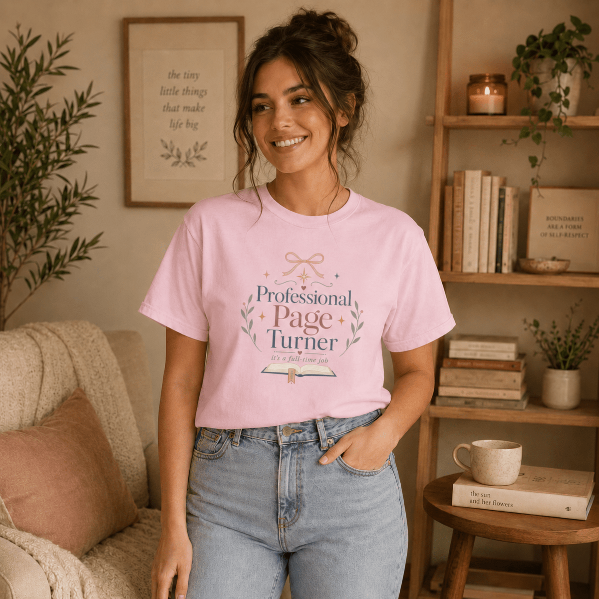 Professional Page Turner Graphic Tee - T - SHIRT - TheSpinedLife