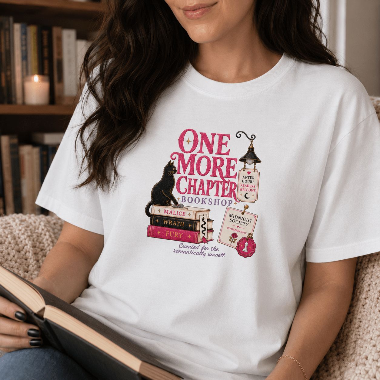 One More Chapter Bookshop Graphic Tee - T - SHIRT - TheSpinedLife