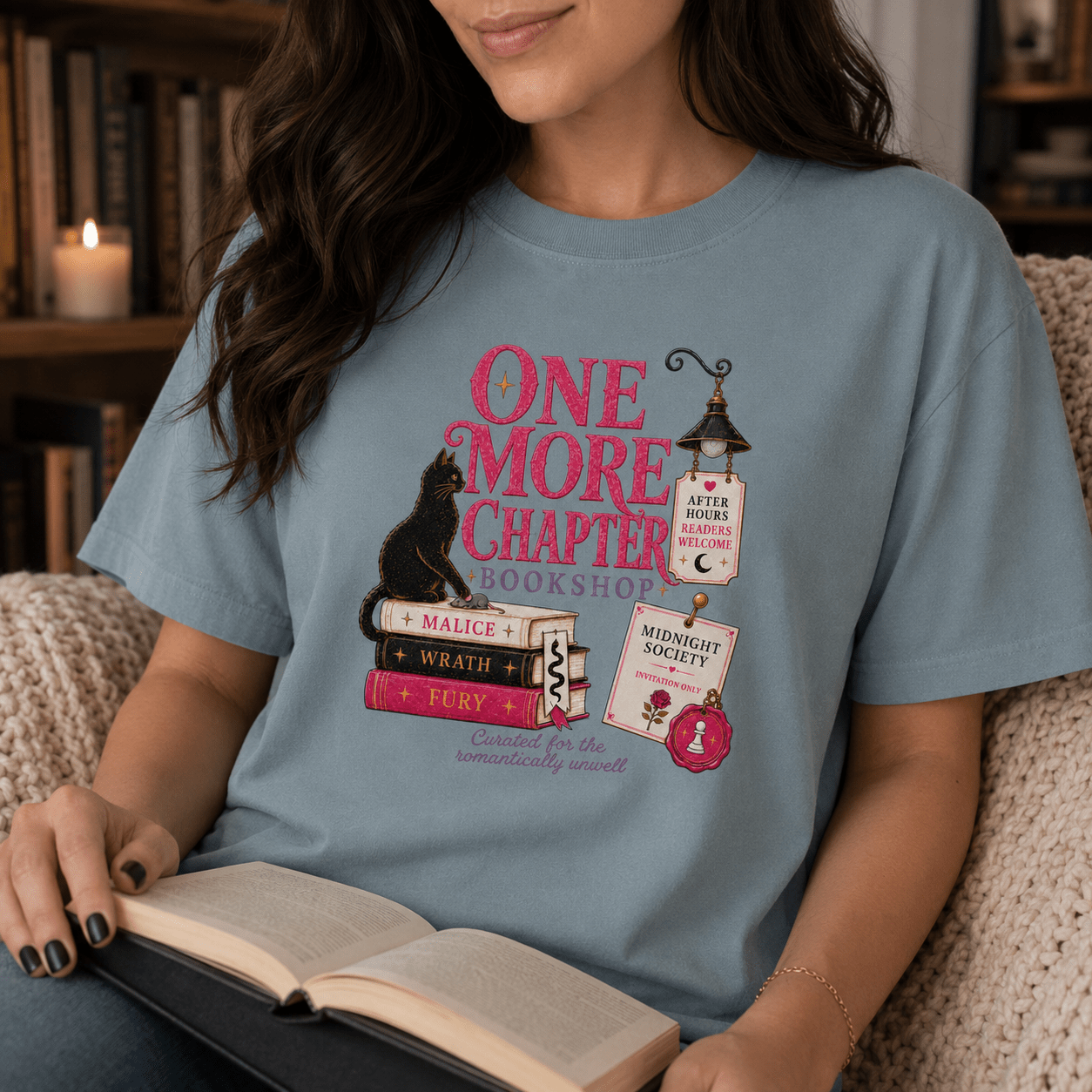 One More Chapter Bookshop Graphic Tee - T - SHIRT - TheSpinedLife