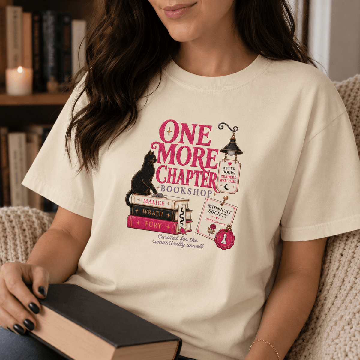 One More Chapter Bookshop Graphic Tee - T - SHIRT - TheSpinedLife