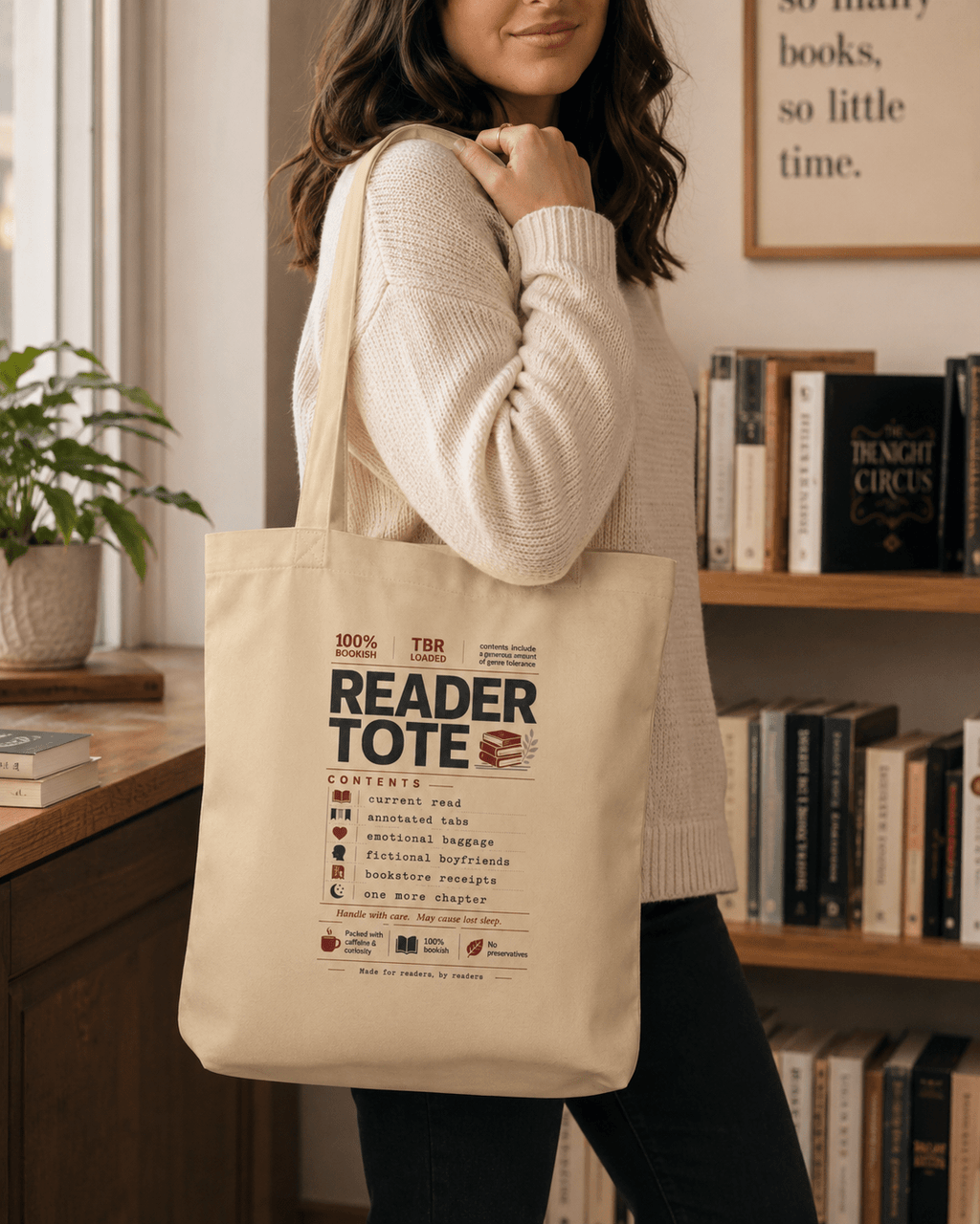 Reader Tote, Packed with Emotional Baggage - Tote Bag - TheSpinedLife