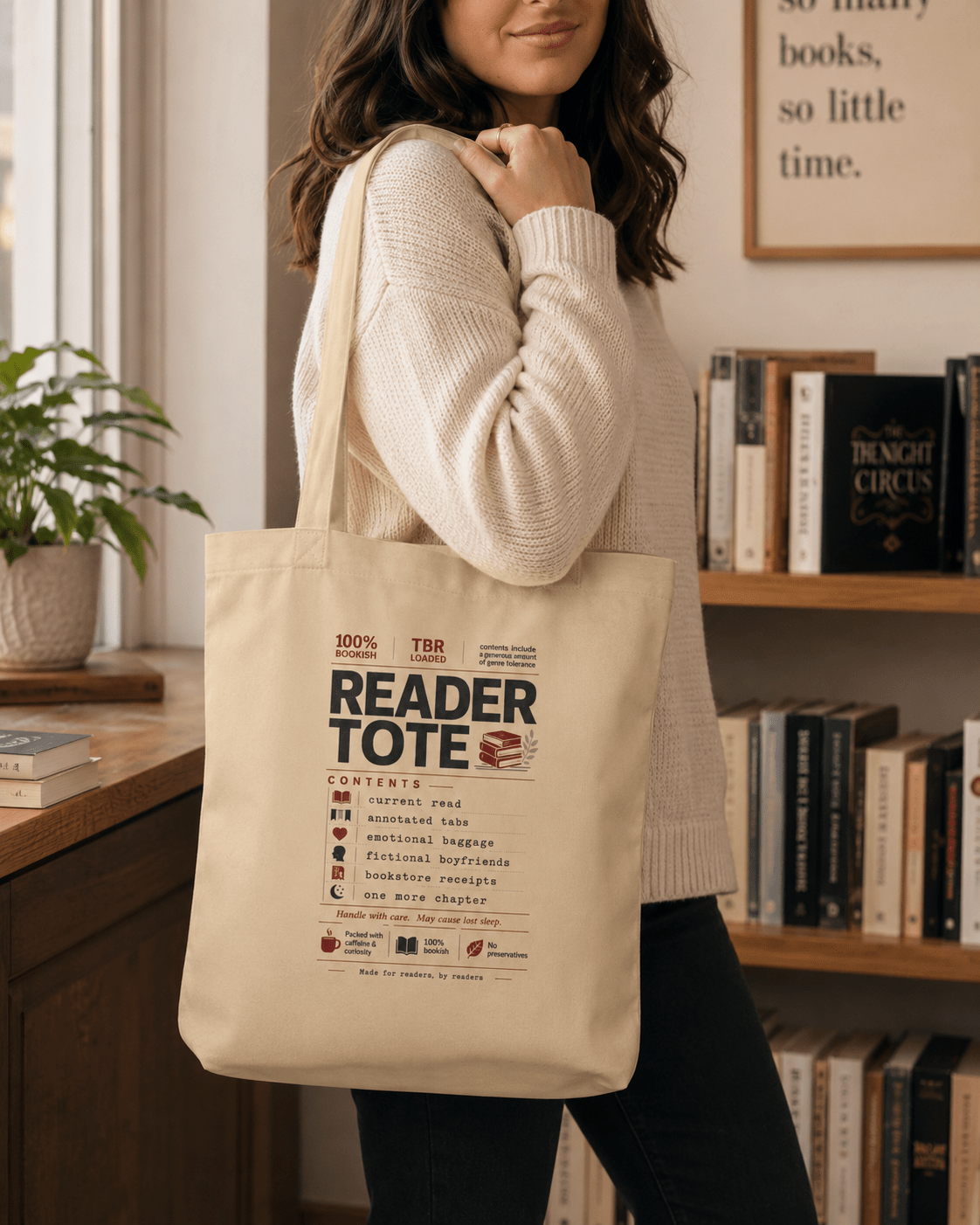 Reader Tote, Packed with Emotional Baggage - Tote Bag - TheSpinedLife