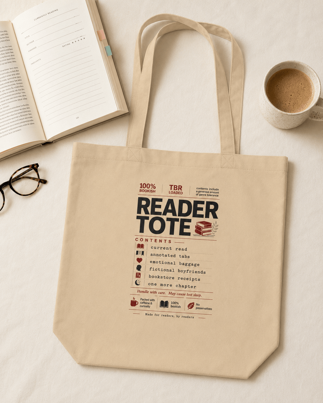 Reader Tote, Packed with Emotional Baggage - Tote Bag - TheSpinedLife