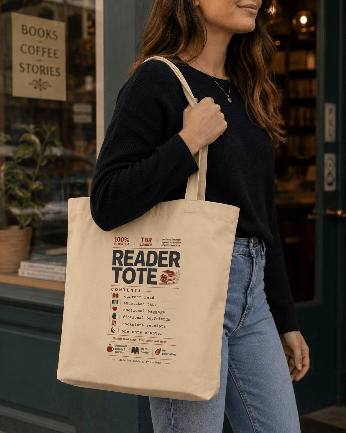 Reader Tote, Packed with Emotional Baggage - Tote Bag - TheSpinedLife
