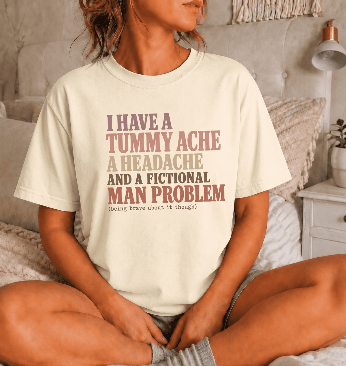 Tummy Ache Headache Fictional Man Problem Tee - T-SHIRT - TheSpinedLife