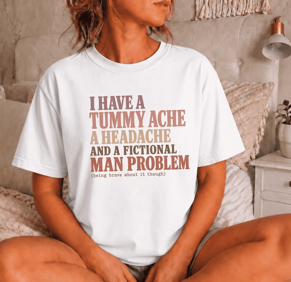 Tummy Ache Headache Fictional Man Problem Tee - T-SHIRT - TheSpinedLife